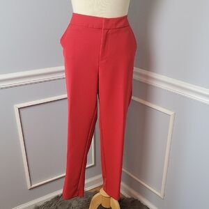 A NEW DAY | A.N.D Red Office Holiday Stretch Straight Leg Cropped Ankle Pants 12